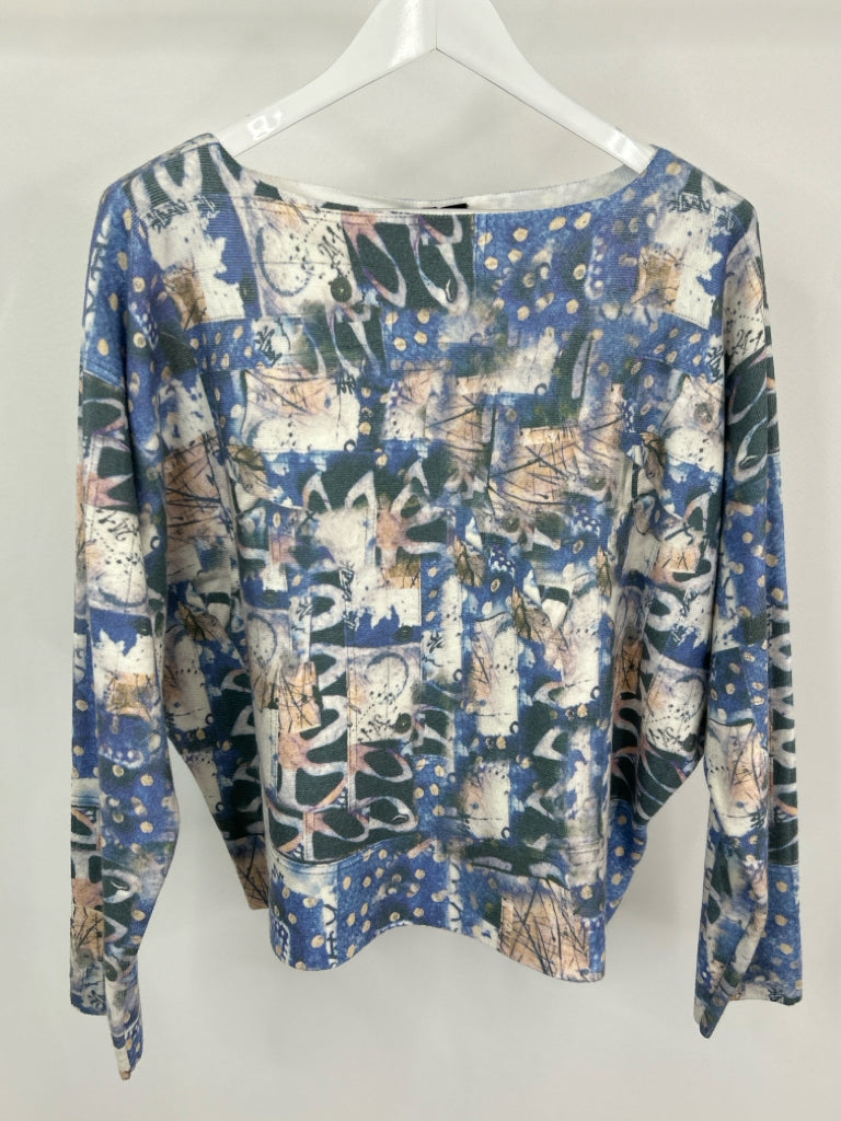 ETHYL Women Size M light blue print Sweater