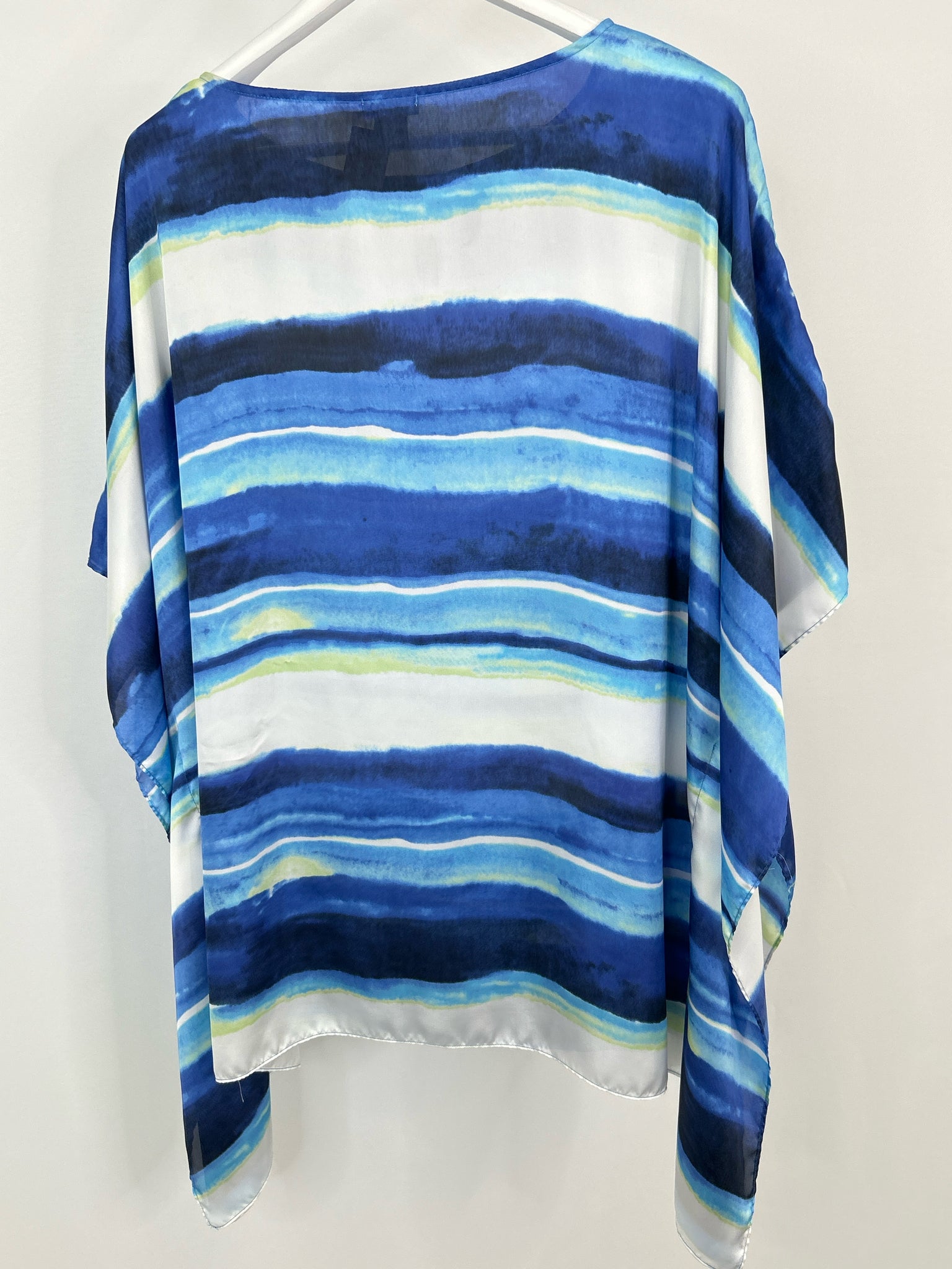 CHICO'S Size L/XL Blue Striped Women Blouse