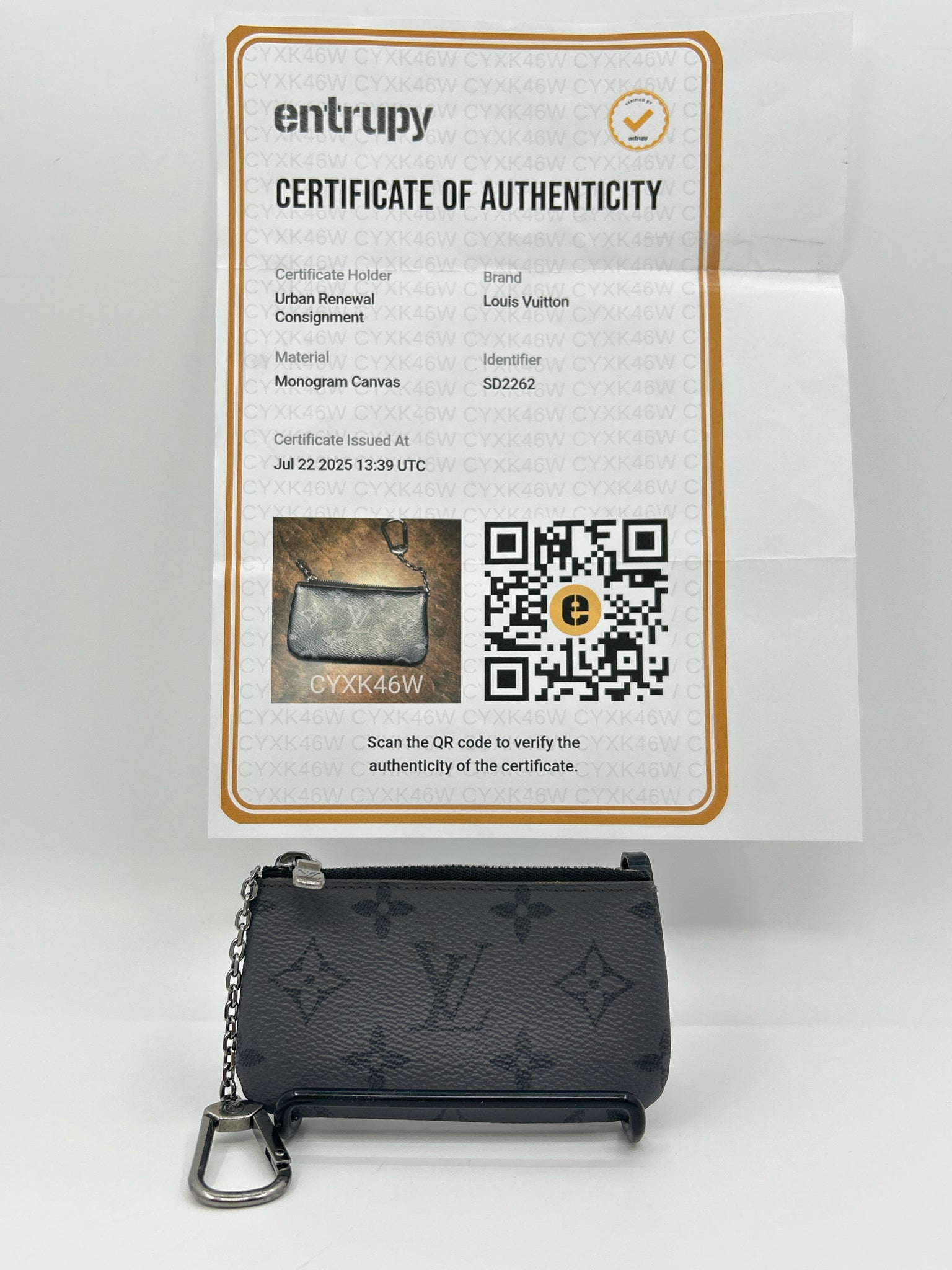 LOUIS VUITTON GRAY AND BLACK Key Chain
