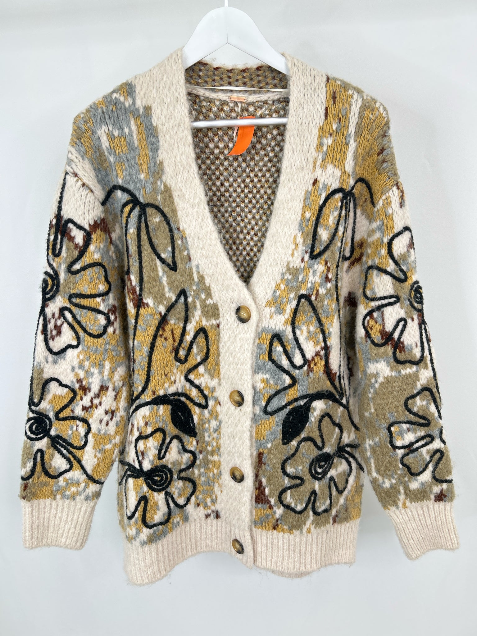 FREE PEOPLE Size S Beige and Tan Women Cardigan