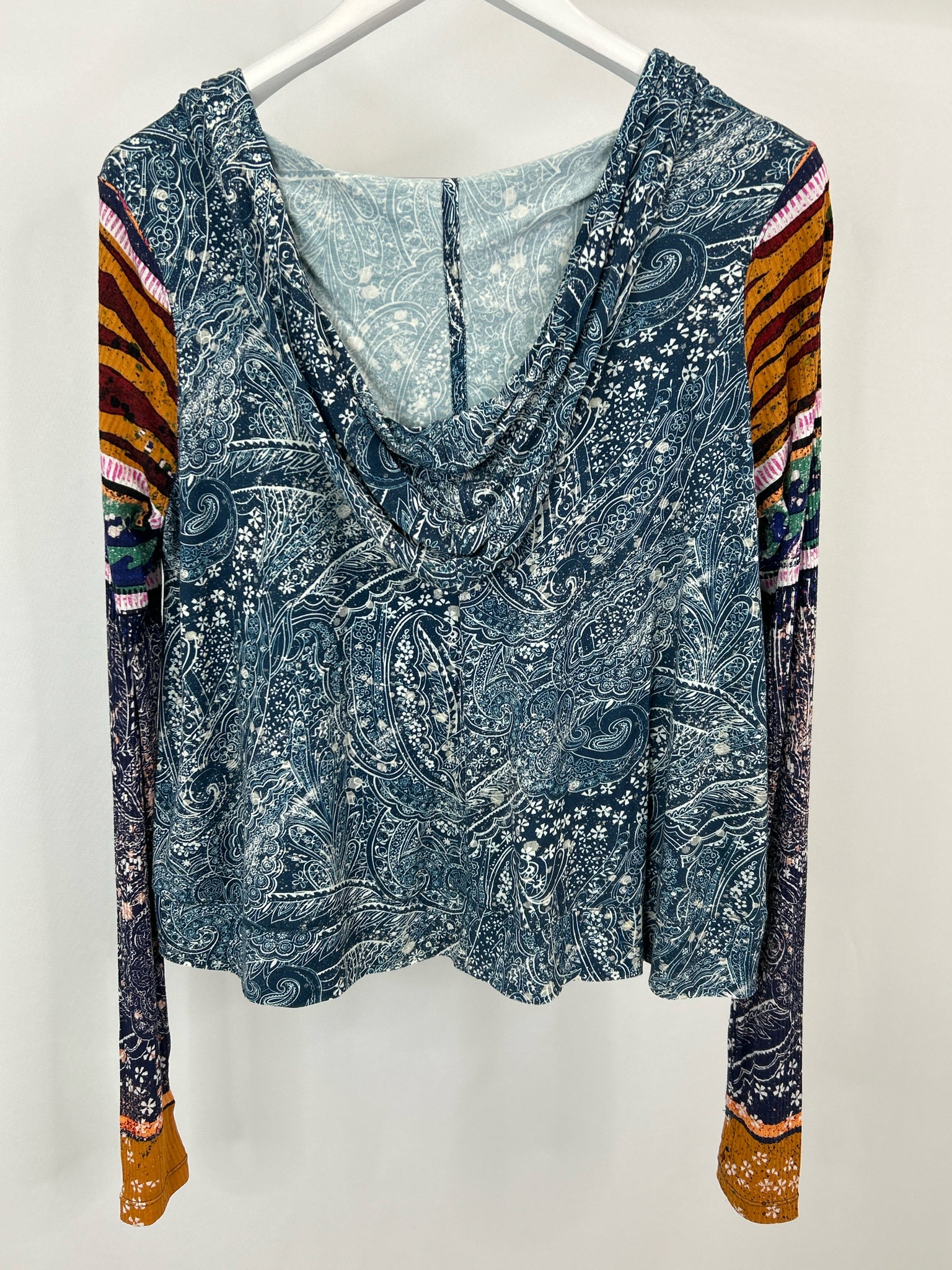 FREE PEOPLE Size M Blue Print Women Top