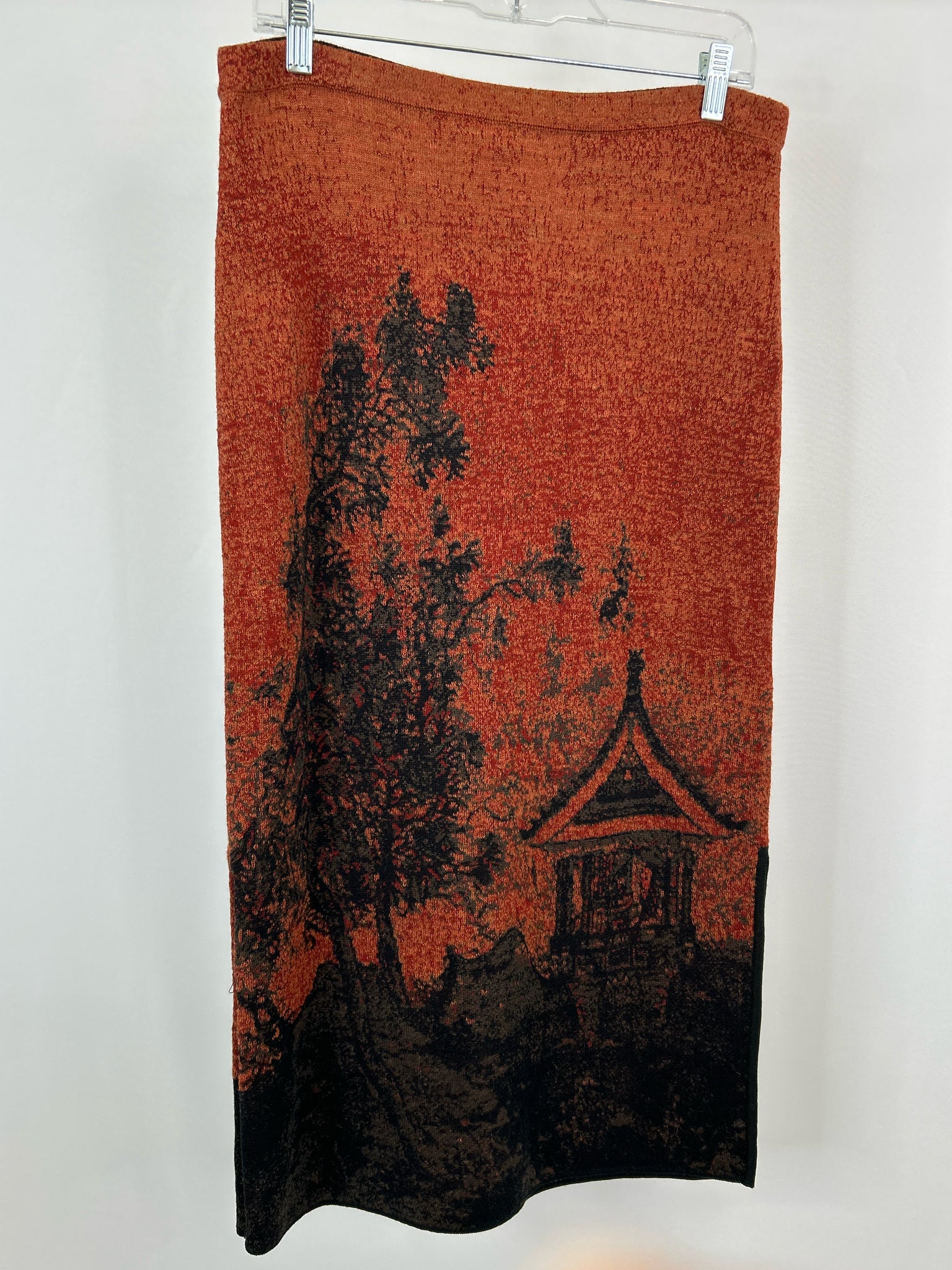 PERUVIAN CONNECTION Size M Orange Print Women Skirt