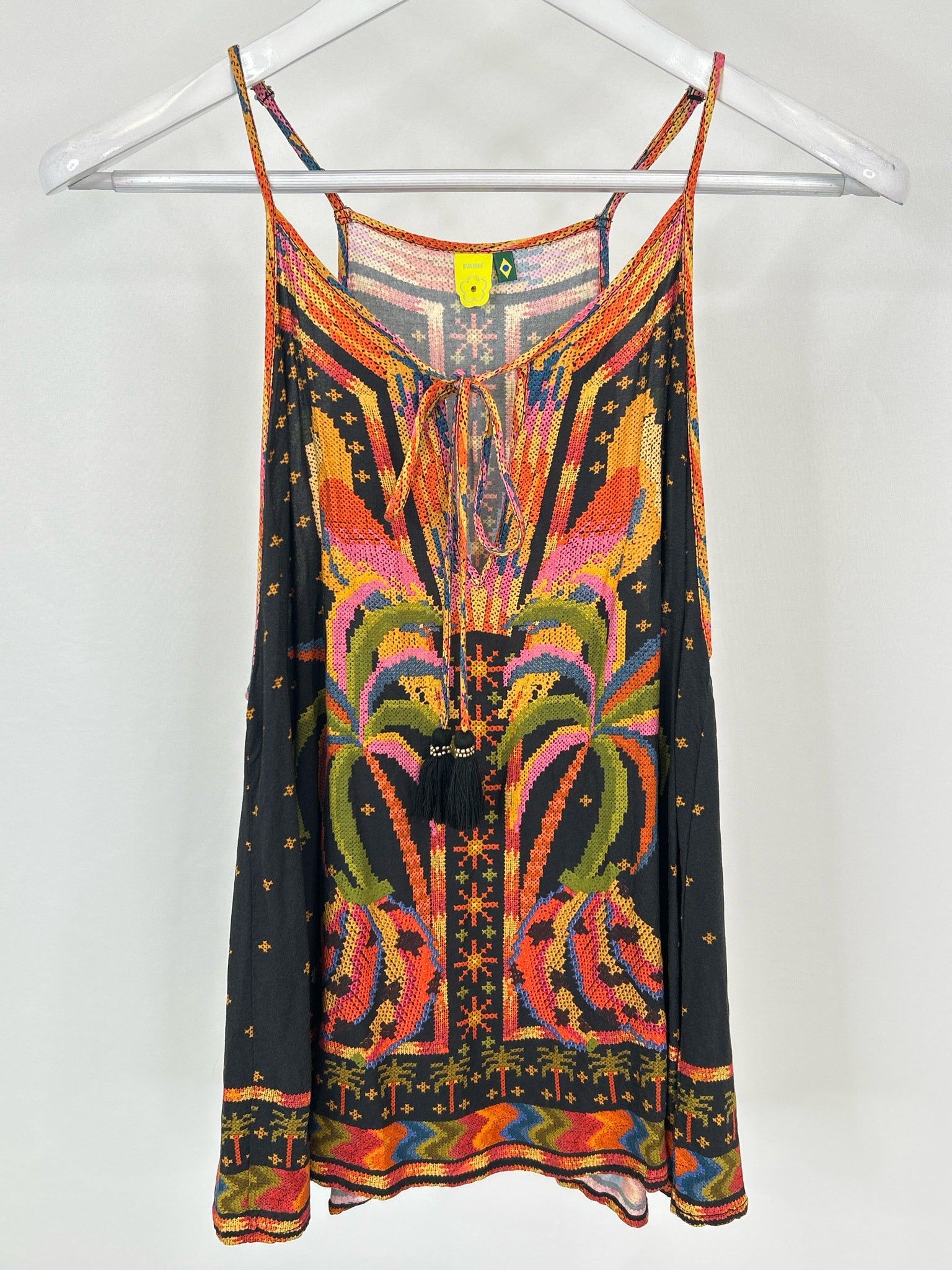 FARM RIO Size L Black Print Women Camisole