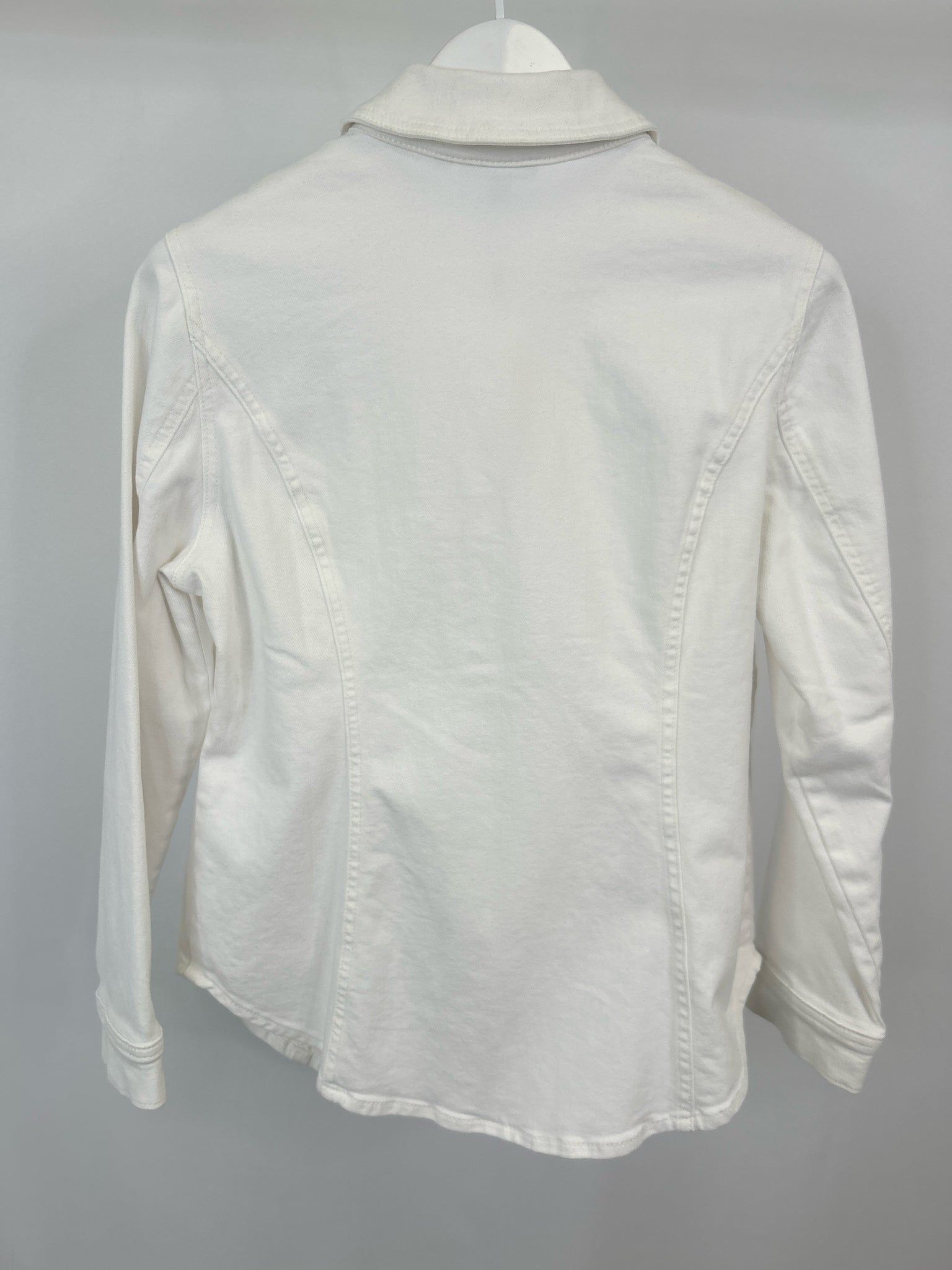 CHICO'S Size M white denim Women Jacket