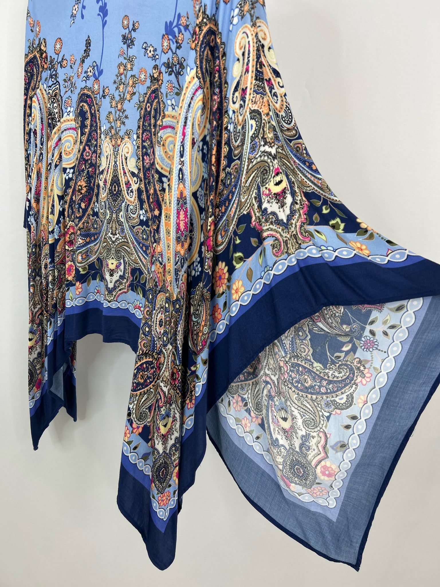 CHICO'S Size One Size Blue Print Women Poncho