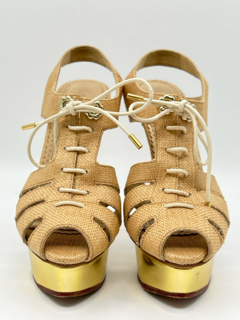CHARLOTTE OLYMPIA Size 38 Natural Women's Sandal