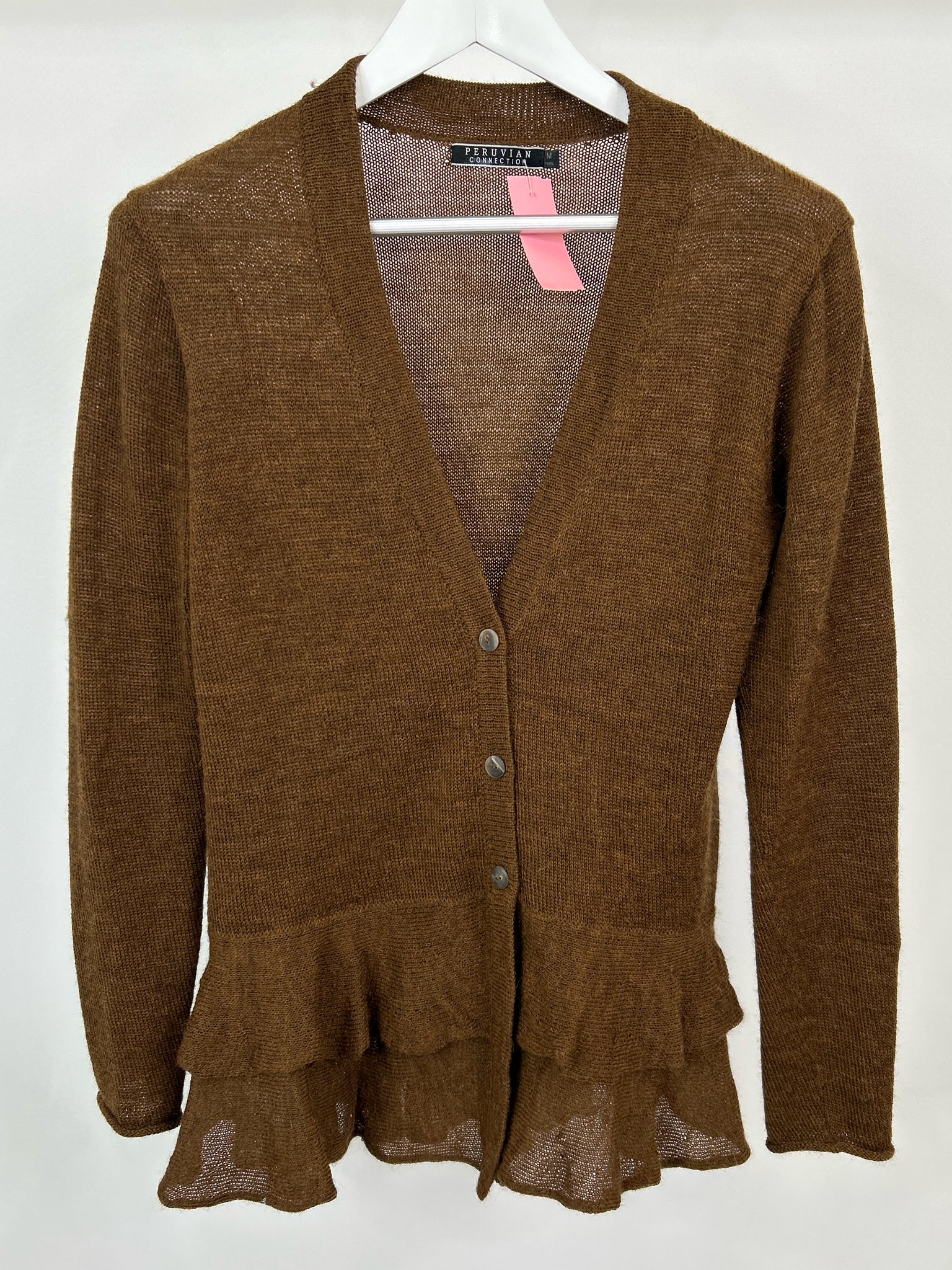 PERUVIAN COLLECTION Size M Brown Women Cardigan