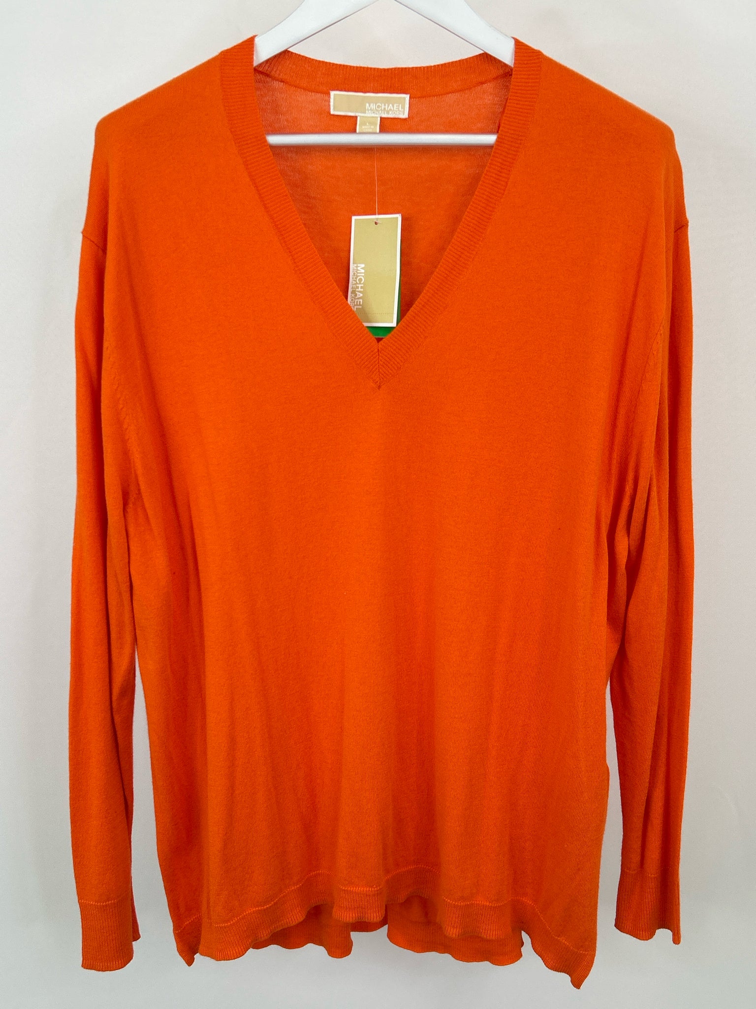 MICHAEL MICHAEL KORS Size L Orange Women Sweater