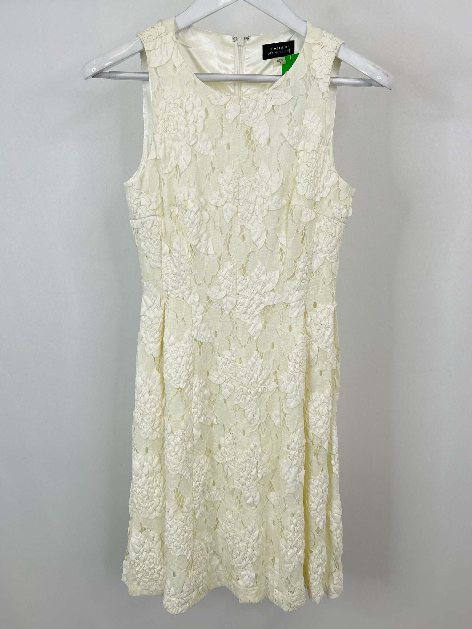 TAHARI Size 4 Ivory Women's Dress
