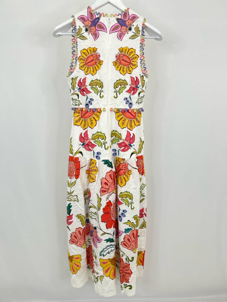 FARM RIO Size XXS White Floral Women's Dress