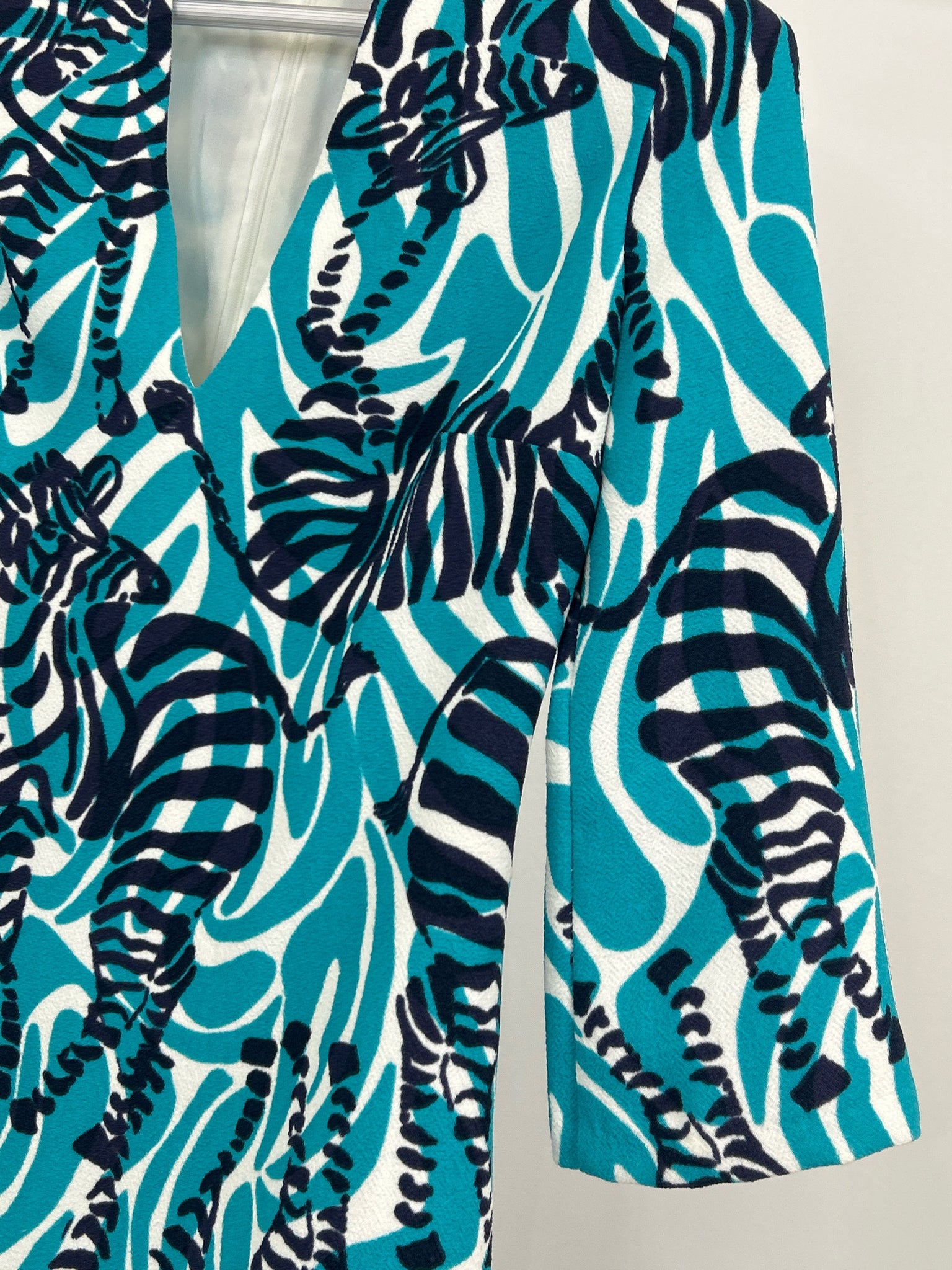 LILLY PULITZER Size 4 TEAL AND BLACK Women Dress