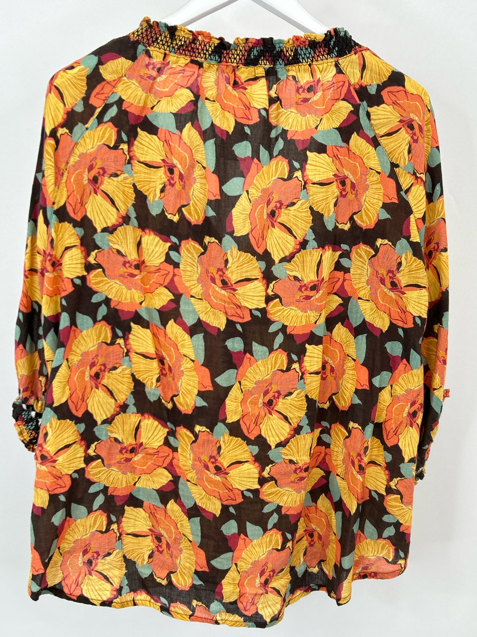 SUNDANCE Size M Brown and Yellow Women Top