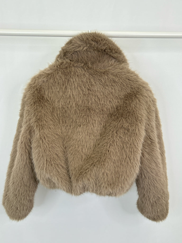 GAP Women Size S Taupe Faux Fur Jacket