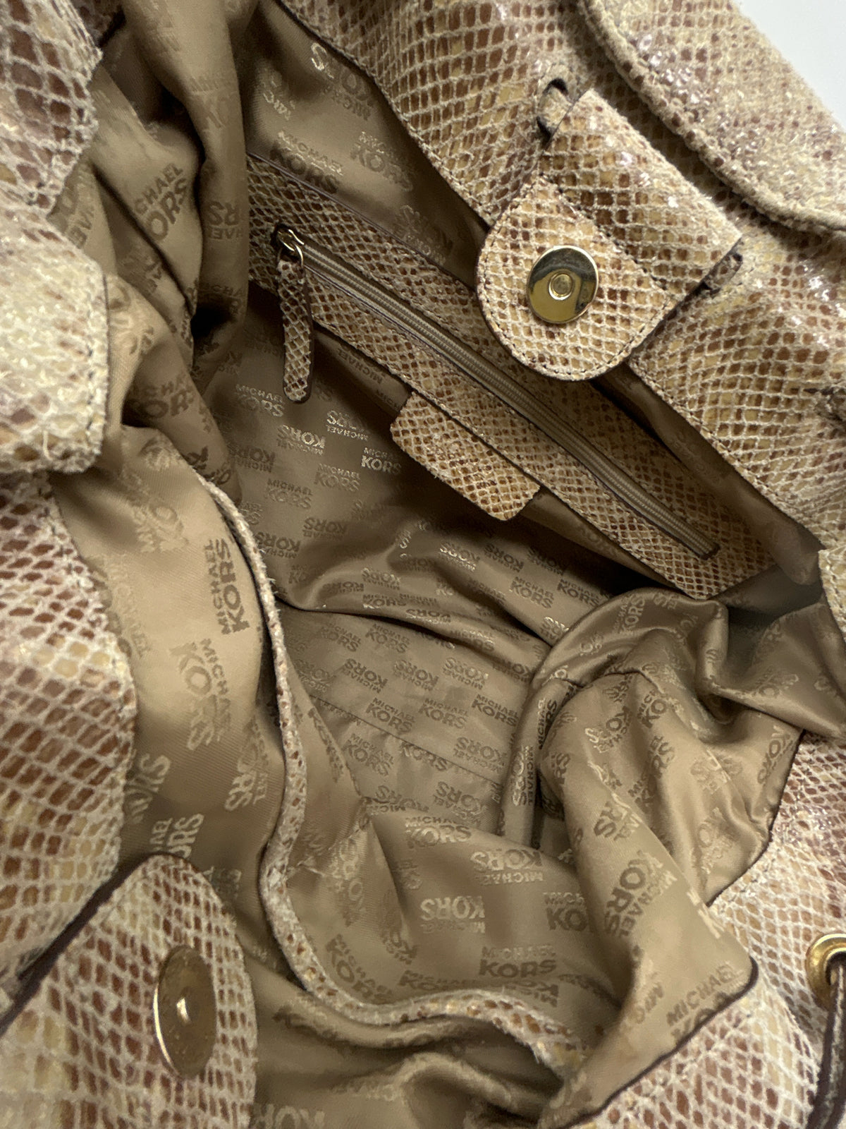 MICHAEL KORS COLLECTION Beige Print Women Tote