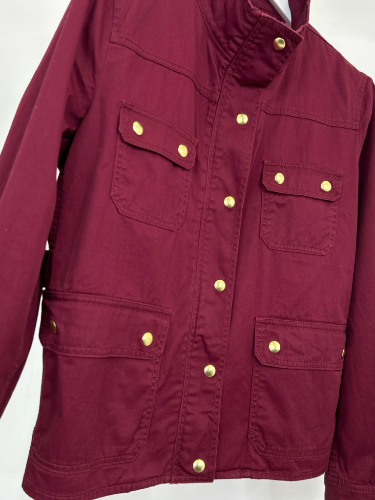 J CREW Women Size L Burgundy Downtown Field Jacket