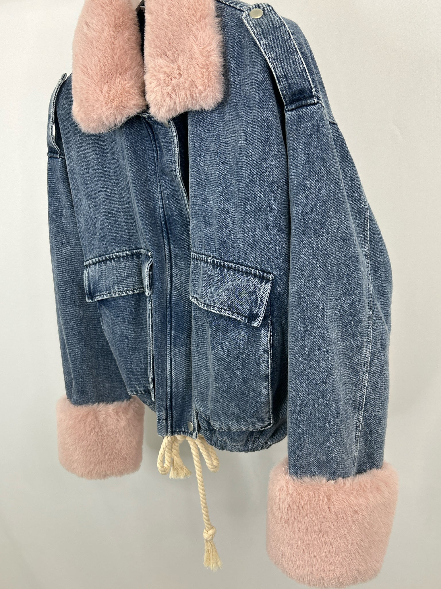 Peach Love Size S BLUE DENIM Women Jacket