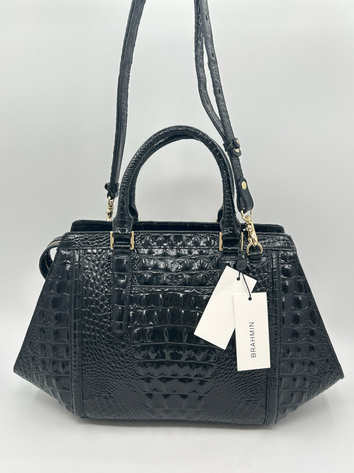 BRAHMIN Black & Beige Women Purse