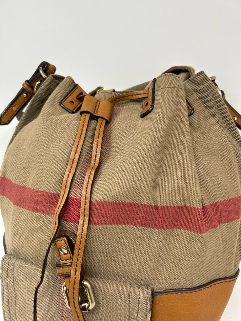 BURBERRY KHAKI Authentic Bucket Bag Purse