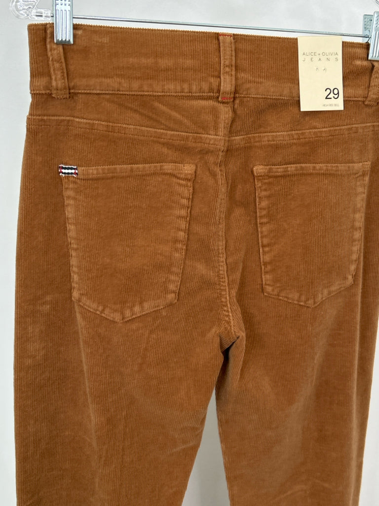 ALICE + OLIVIA NWT Women Size 8/29 Brown Pants