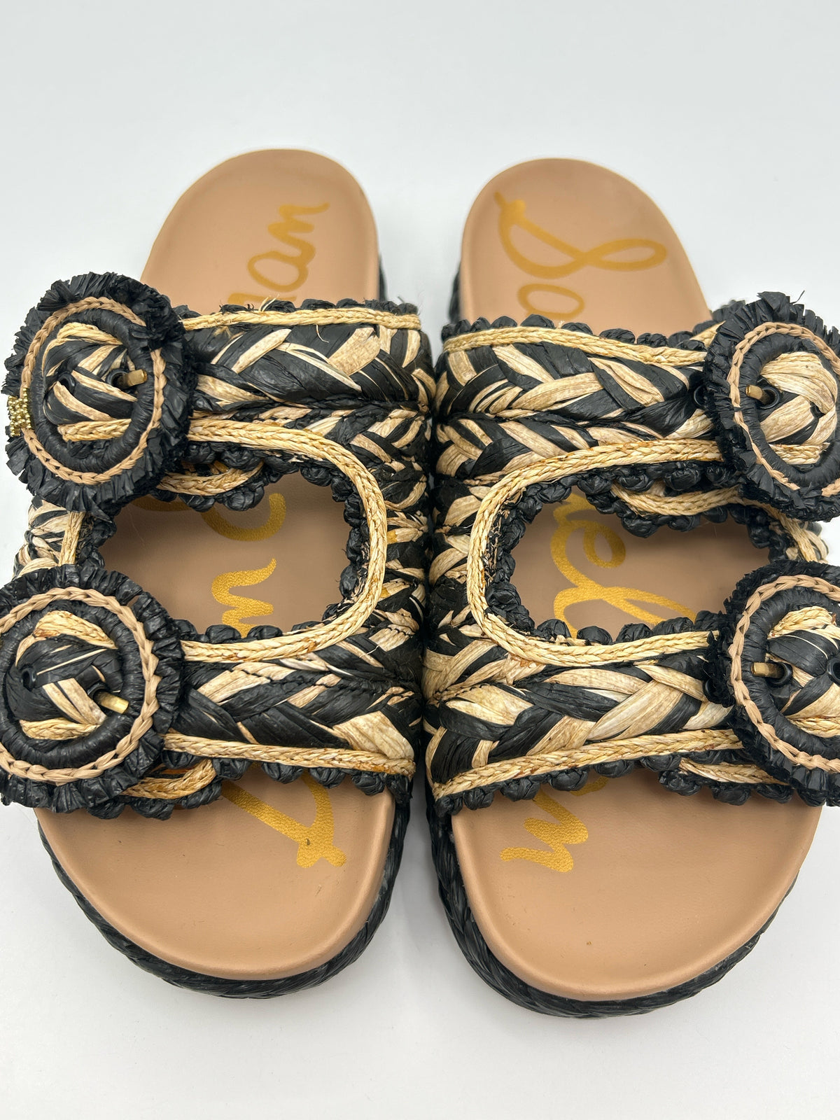 SAM EDELMAN Size 8.5M CREAM & BLACK Women Sandal