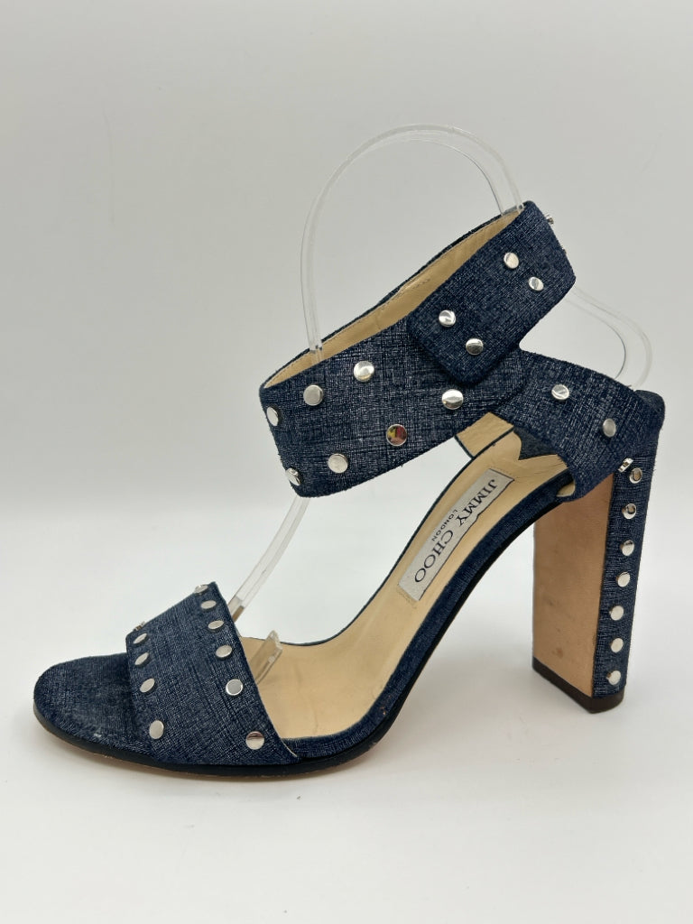 JIMMY CHOO Women Size 40.5 BLUE DENIM Sandal