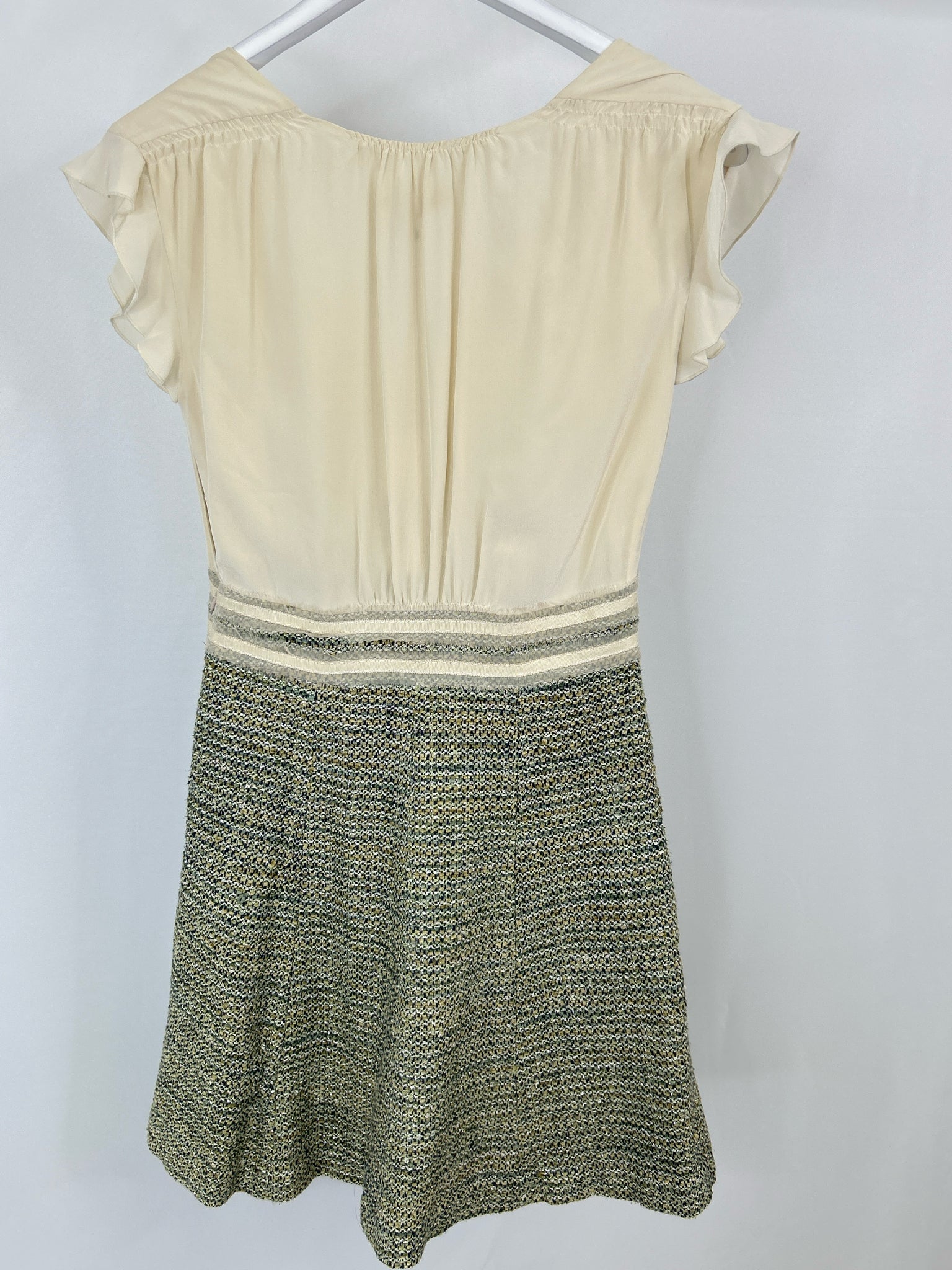 REBECCA TAYLOR Size 6 Cream Print Women Dress NWT