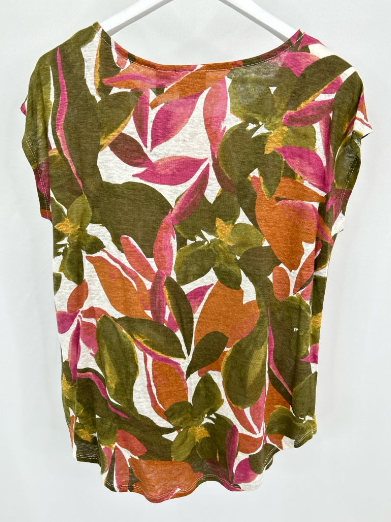 RACHEL ZOE Women Size L OLIVE FLORAL Top