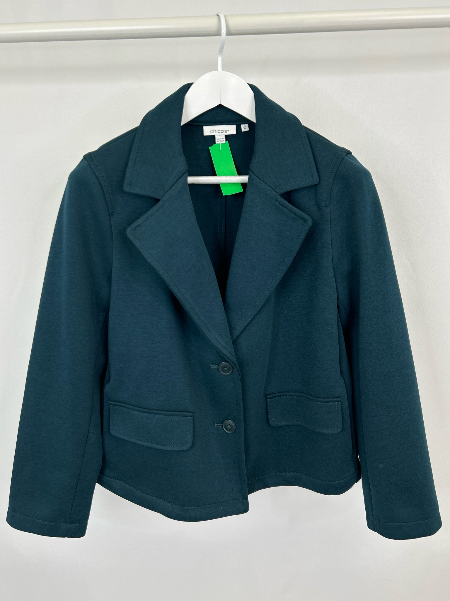 CHICO'S Size M Hunter Green Women Blazer