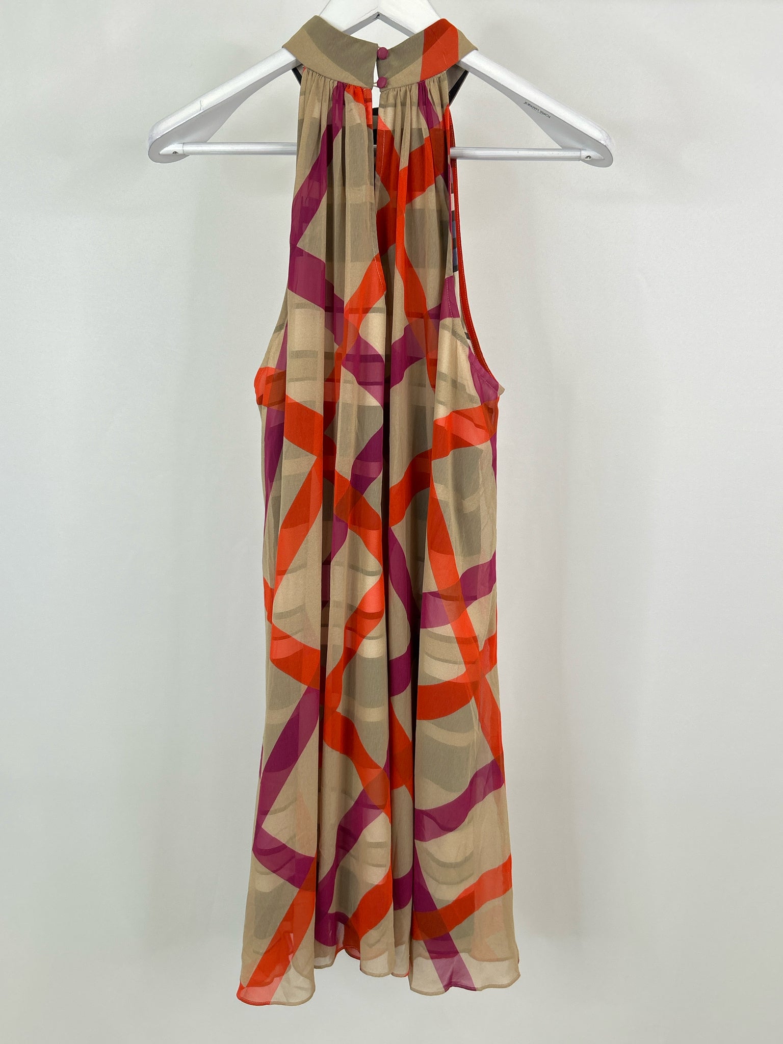 TRINA TURK Size L Beige Print Women Dress NWT