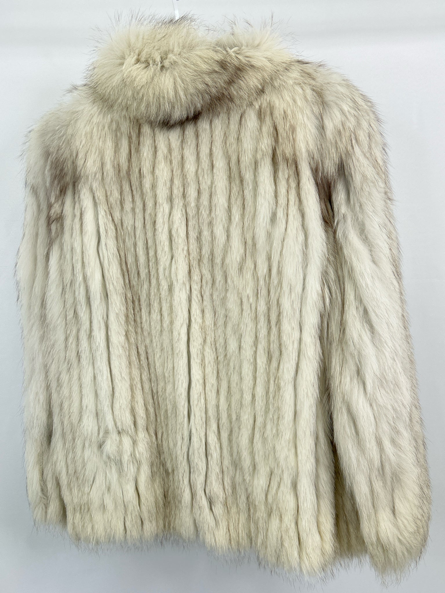 SAGA FURS Size L White & Brown Women Fur Coat