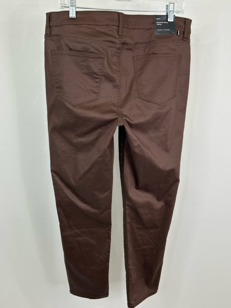 TOMMY HILFIGER Women Size 14 Brown Coated Jeans NWT