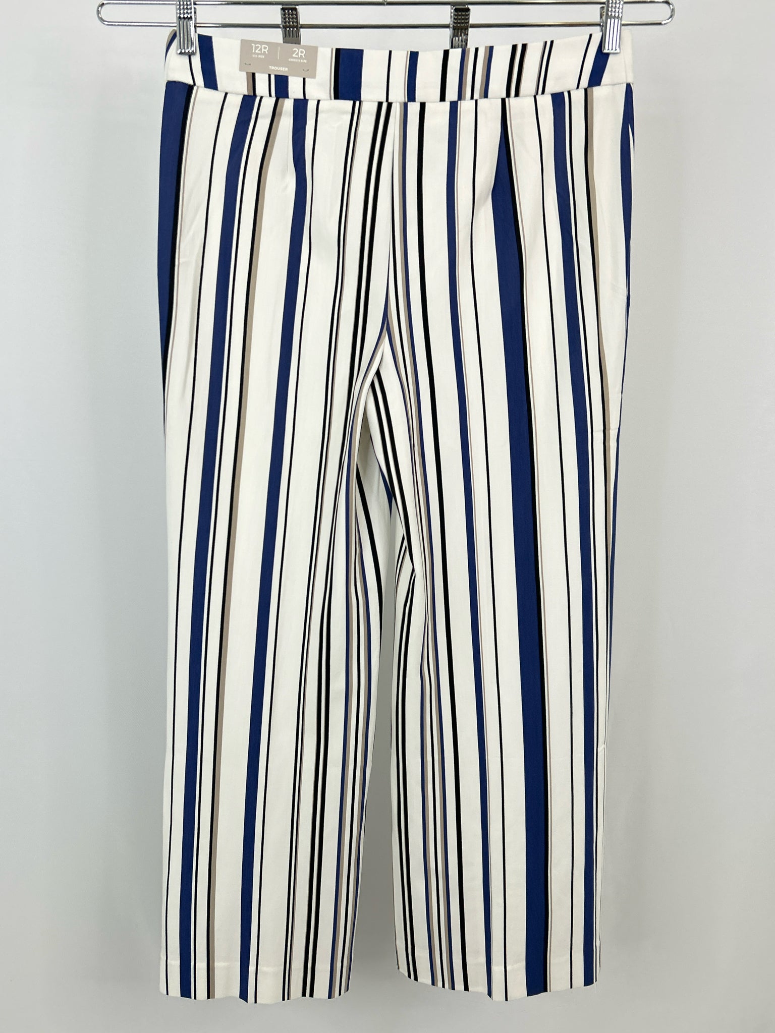 CHICO'S NWT Size 12R White Striped Women Pants
