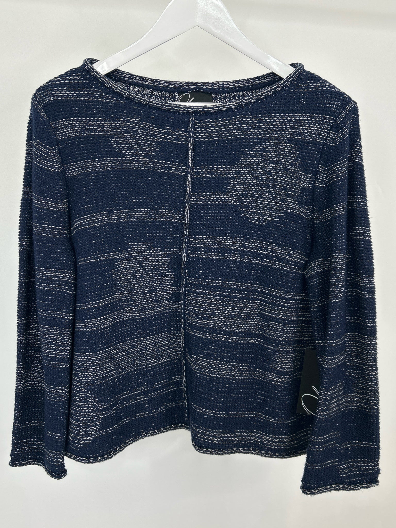 OLIVIA BY HABITAT CLOTHES Size S Navy Striped Women Sweater NWT