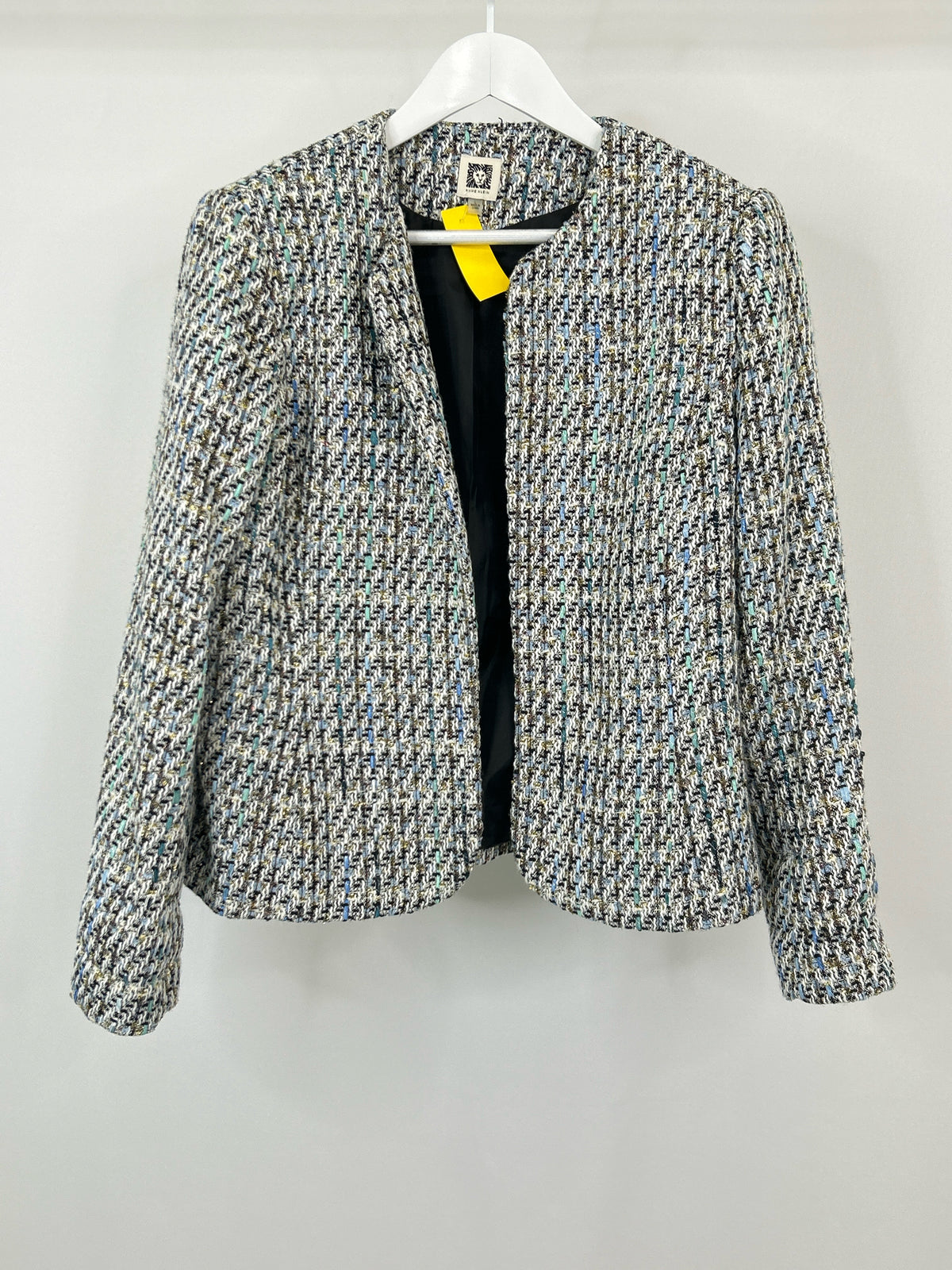 ANNE KLEIN Size L Blue & Black Women Jacket