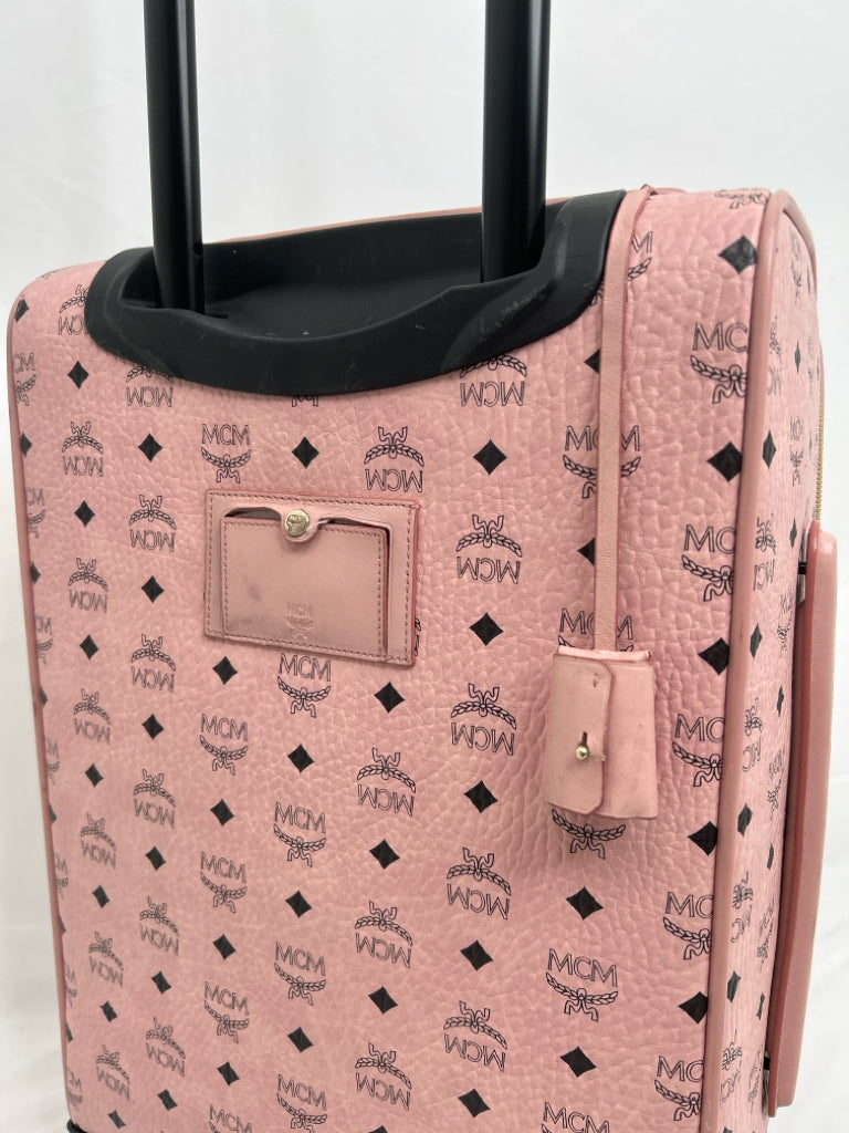 MCM Pink Ottomar Cabin Trolly Luggage Authenticated