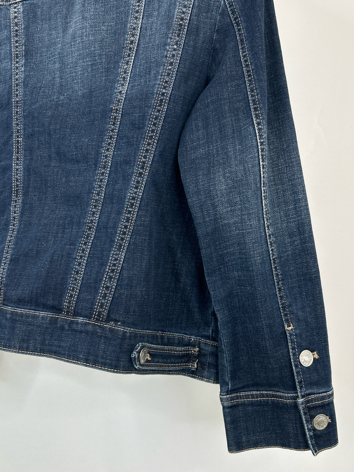 CHICO'S Size 8/10 BLUE DENIM Women Jacket