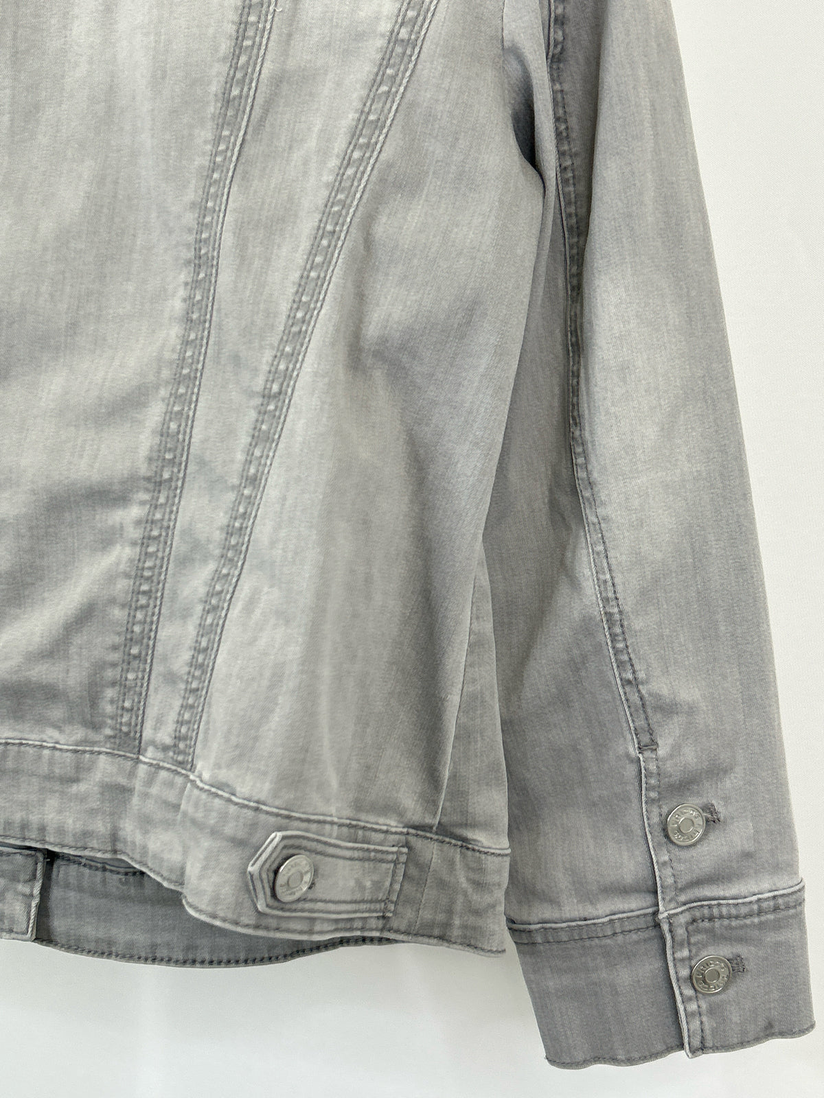 CHICO'S Size 12/14P GRAY DENIM Women Jacket