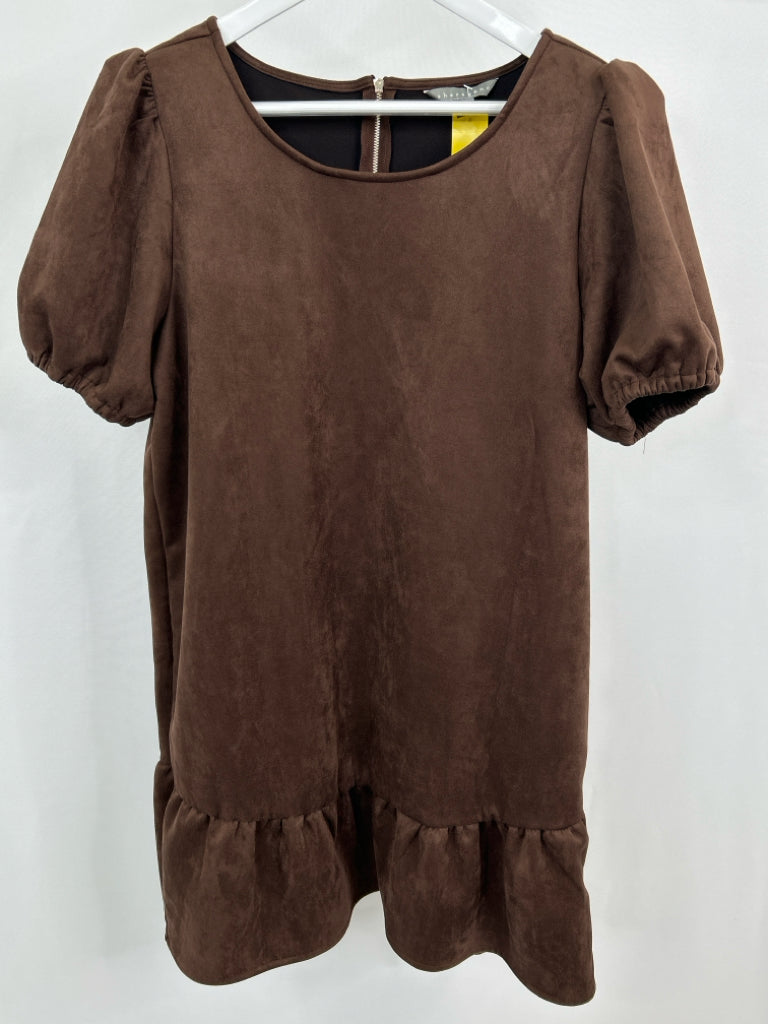 SHARAGANO Women Size 12 Brown Dress