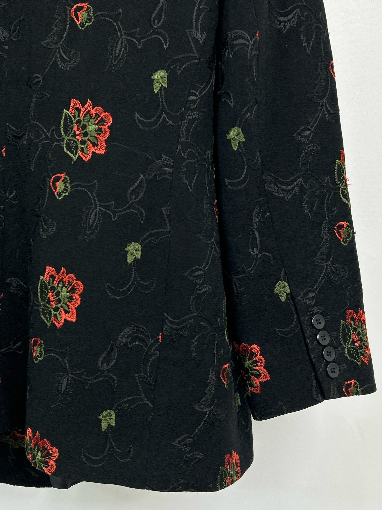 OSCAR DE LA RENTA Size 18W Black Floral Women Coat