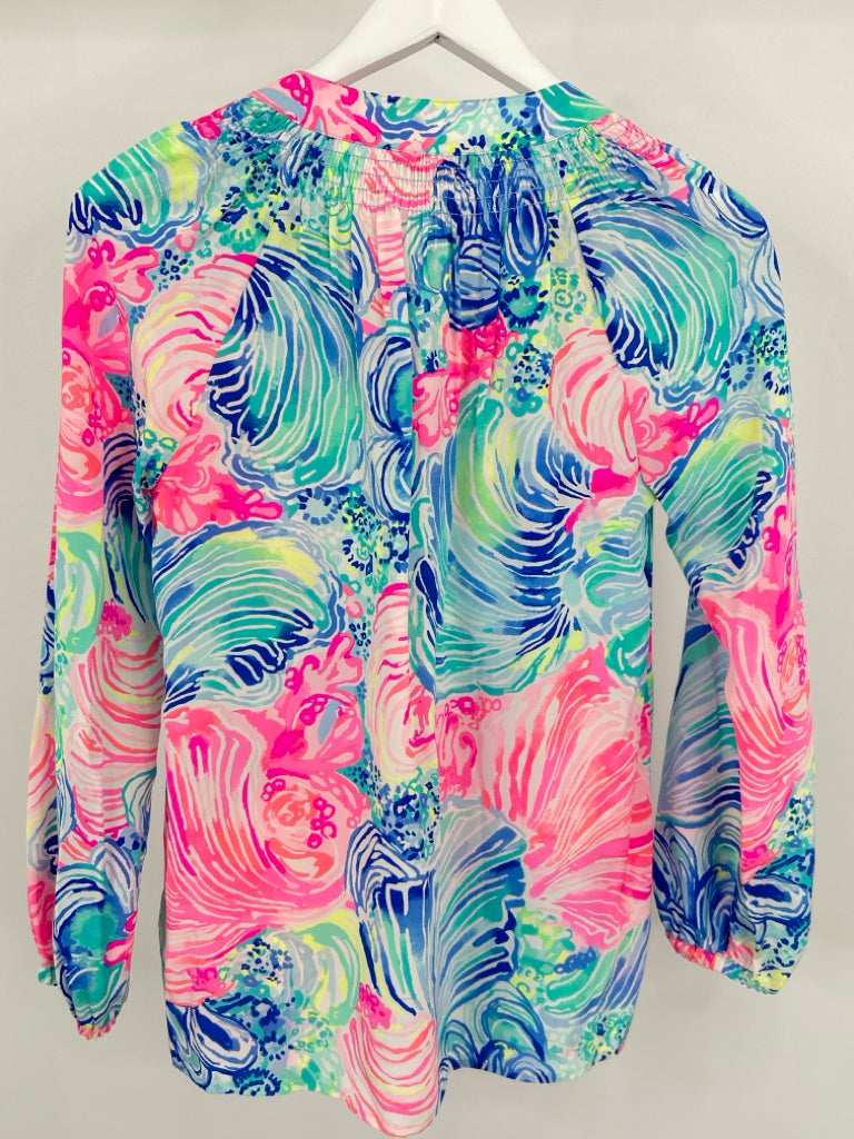 LILLY PULITZER Size XS Multi-Color Silk Women's Top