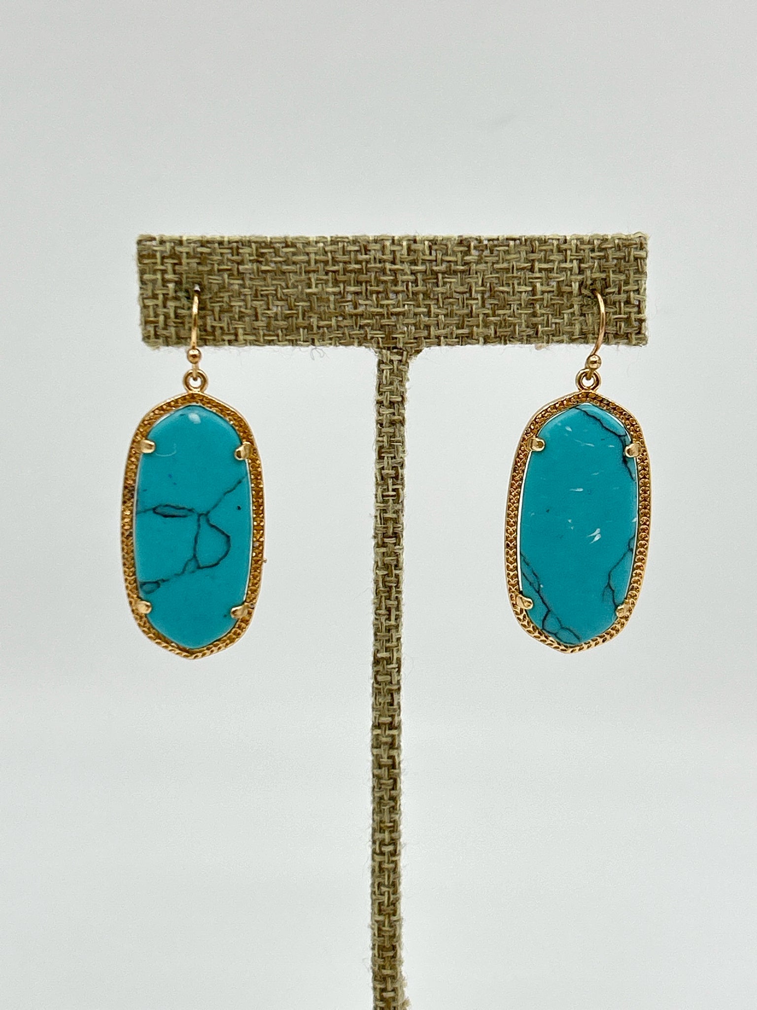 KENDRA SCOTT Turquoise & Gold Earrings