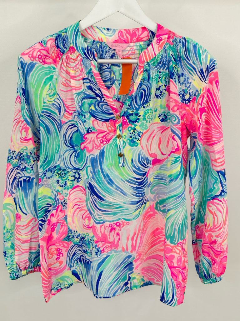LILLY PULITZER Size XS Multi-Color Silk Women's Top