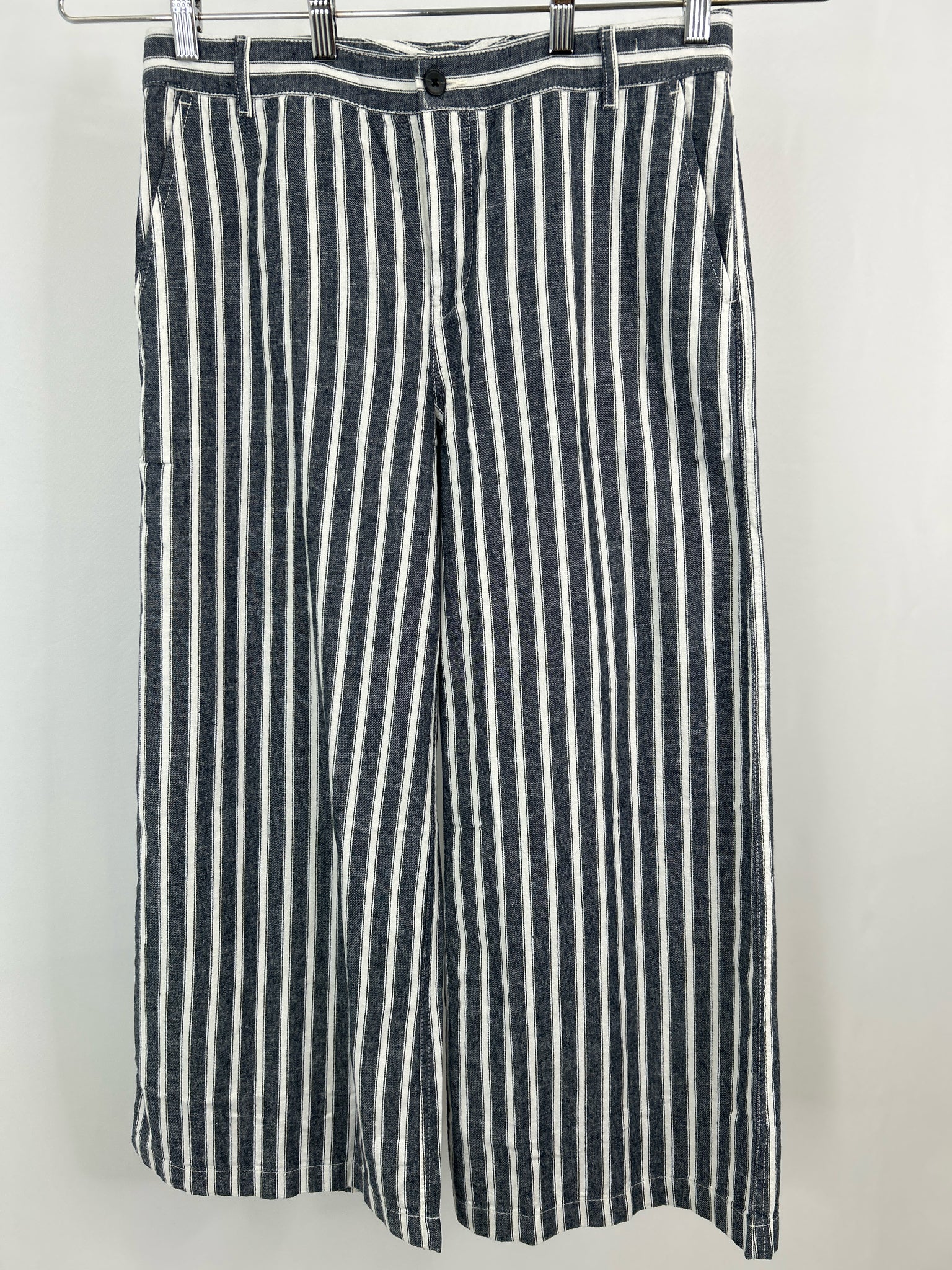 MADEWELL Size 10P Navy Striped Women Pants NWT
