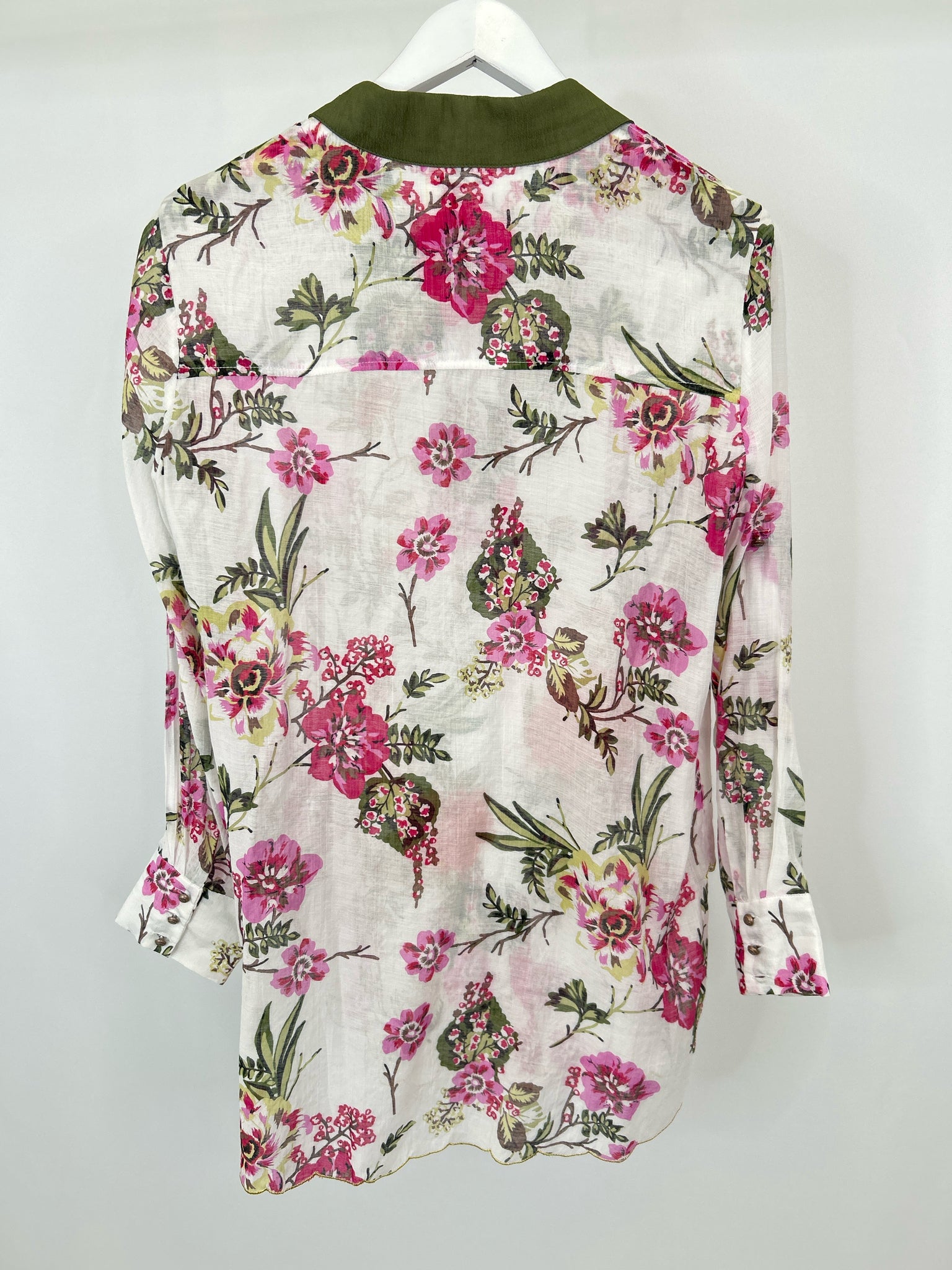 ARATTA Size L WHITE AND GREEN Women Tunic