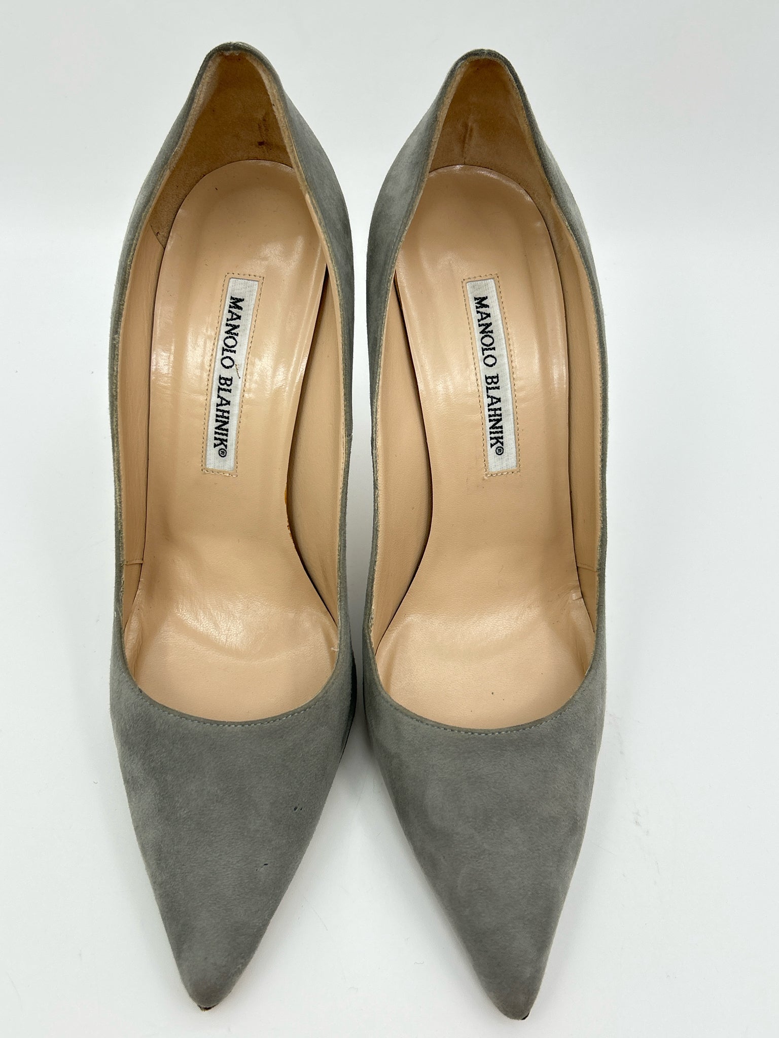 MANOLO BLAHNIK Size 38/8 Gray Women Pumps
