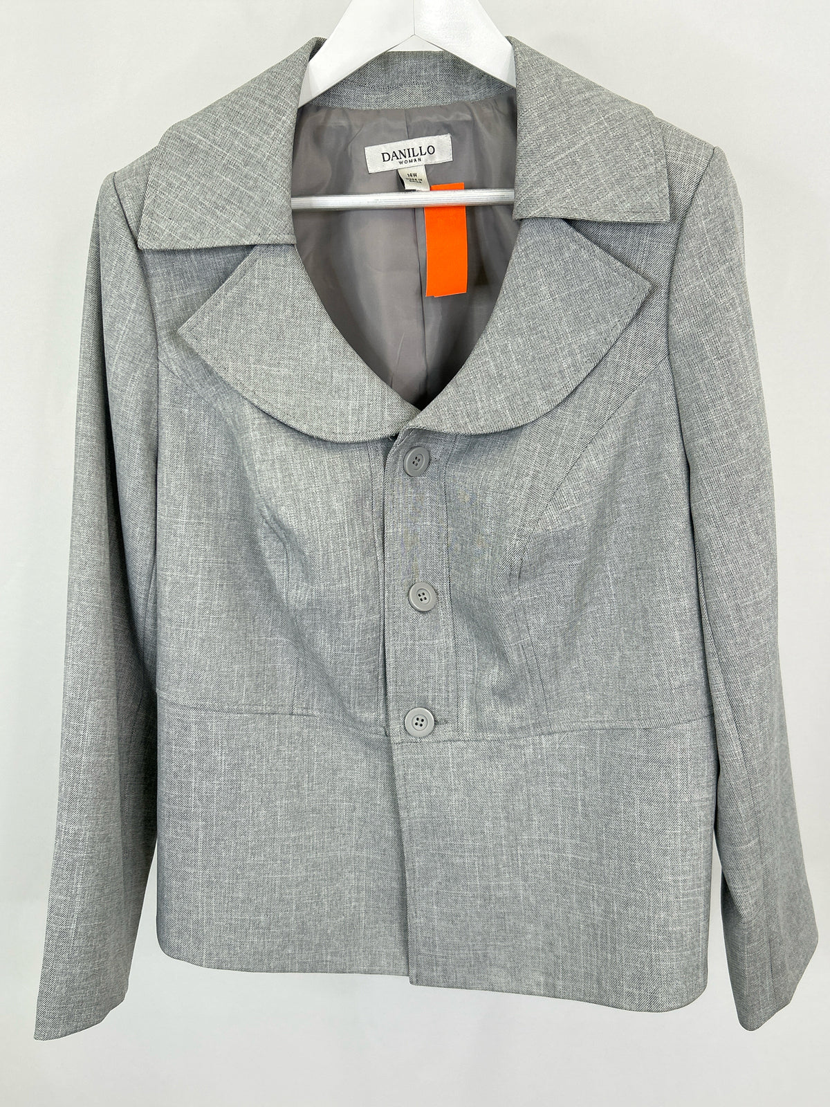 DANILLO Size 14W GREY PRINT Women 2-Piece w/skirt