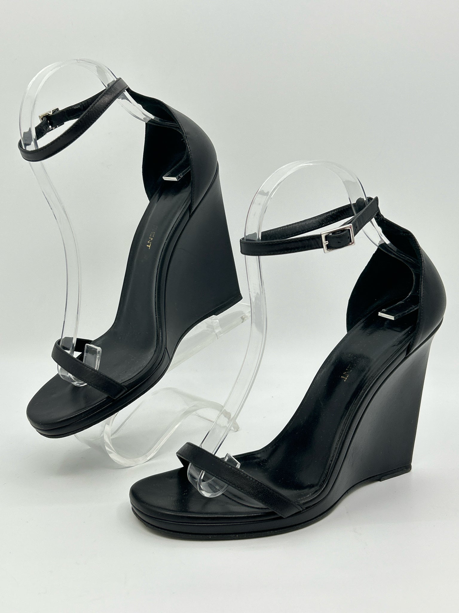 SAINT LAURENT Size 38.5 Black Women Sandal