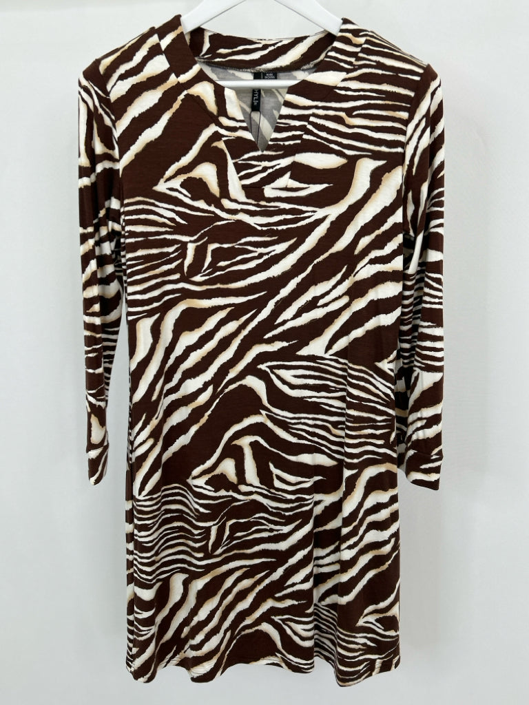 ETHYL Women Size M Brown and White Dress