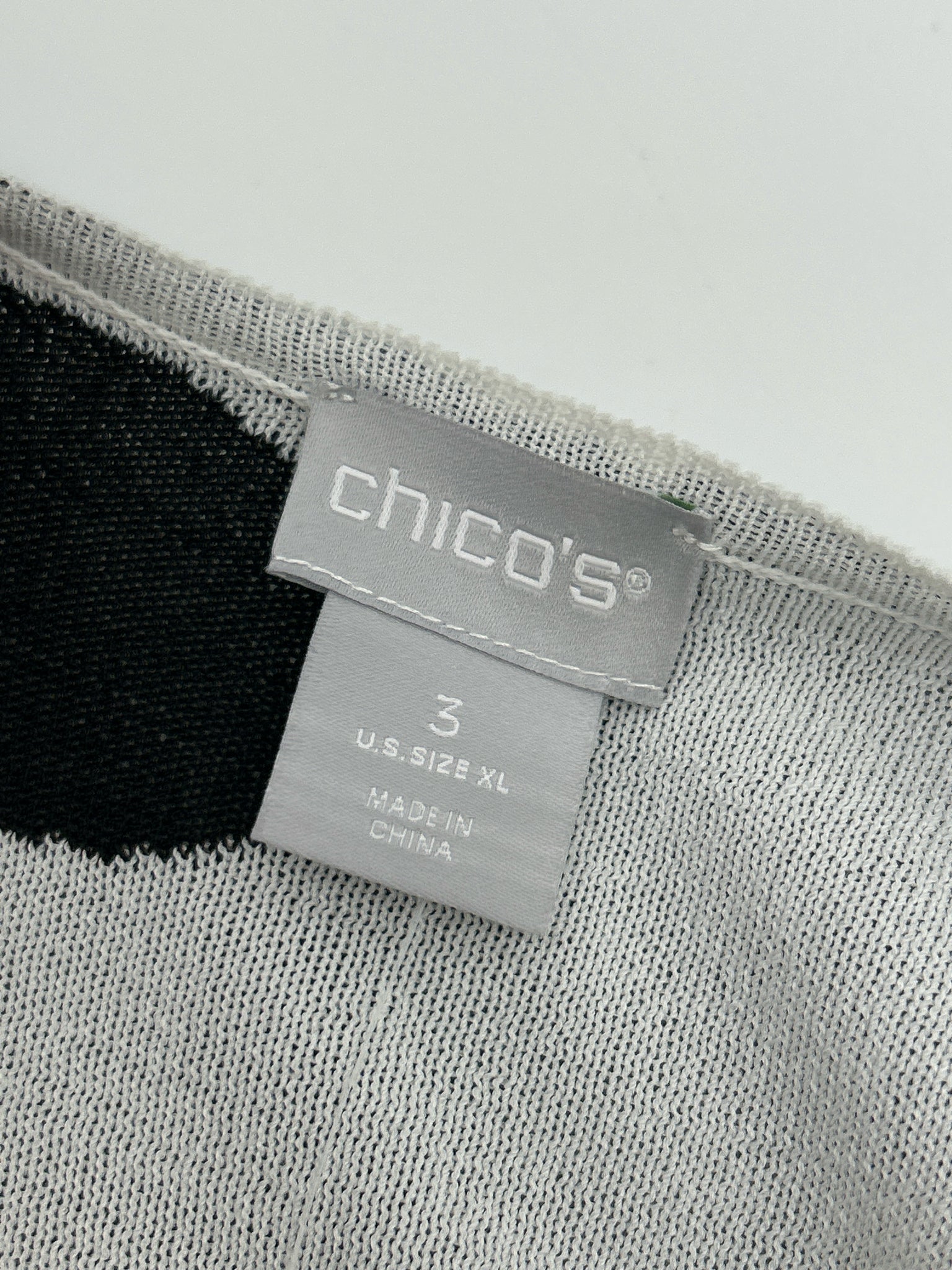 CHICO'S Size XL Black and White Women Cardigan