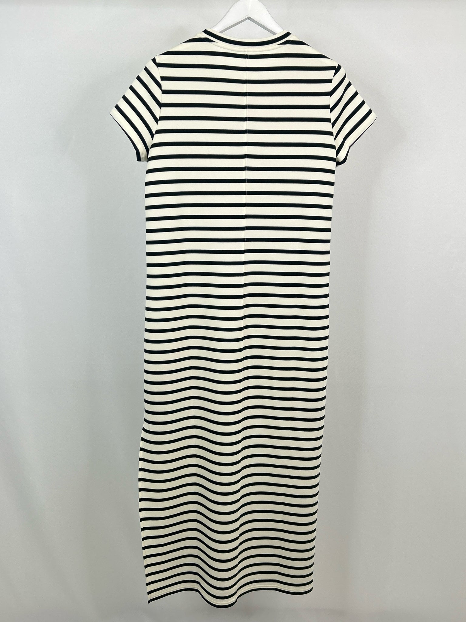 SPANX Size L White Striped Women Dress